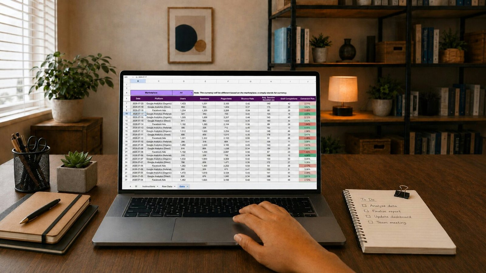 Accounting data laid out in a spreadsheet on a laptop screen